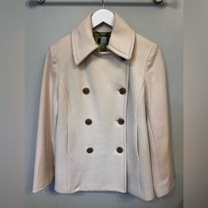 J. Crew Cream‎ Wool Double-Breasted Pea Coat – Women’s Size Medium